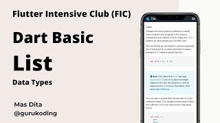 Dart Basic  List Data Types - Flutter Intensive Club (FIC)