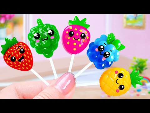 Super Cute Rainbow Fruit Lollipop ✨🌈 How To Make Mini Fruit Jelly ✨ Yummy Little Cakes