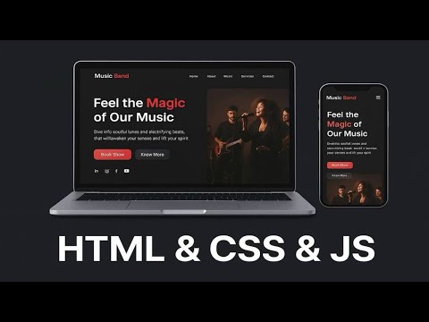 Build a Modern Music Band Website with HTML, CSS & JavaScript | Responsive Design Tutorial