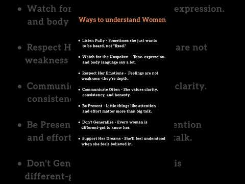 Ways to understand Women #understanding #women #ways #music #shorts #ytshorts #understand