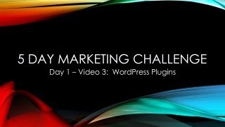 5 Day Marketing Challenge: Day 1-3 - WordPress Plugins
