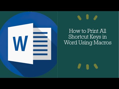 How to Print All Shortcut Keys in MS Word Using Macros | Word Tips & Tricks | Quick MS Word Tutorial