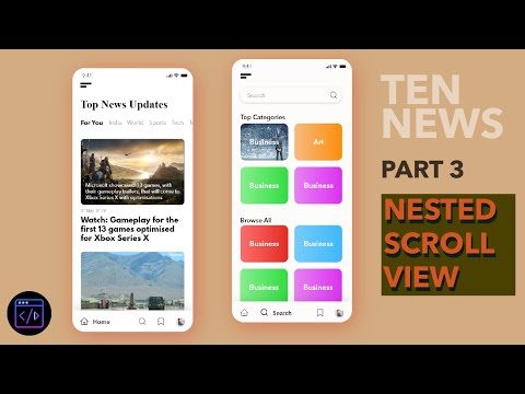 Flutter News App (Frontend To Backend) Part 3 - Nested Scroll View