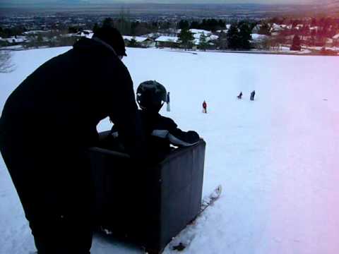 Chair Sledding Snow Day