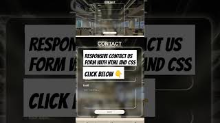 responsive contact us form in html css #htmlcss #contactform #responsivedesign