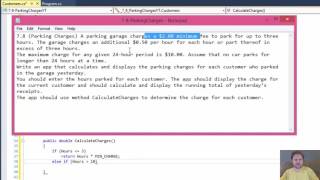7 8 C# Parking Charges   OOP, Properties, and Methods   Control Statements Pt 1