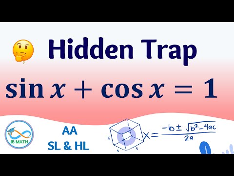 sin x + cos x =1  Solved  [ IB Math]