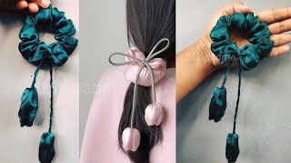 Space silk New model hair scrunchies 🤔#how to making scrunchies #scrunchiestyle #scrunchiestutorial