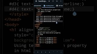 Text-decoration CSS property Use in html #cssproperties #text #htmlandcss #html