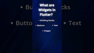 What are Widgets in Flutter? #shorts