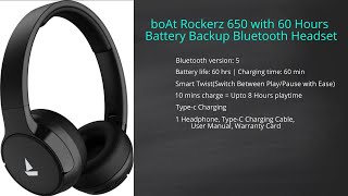 boAt Rockerz 650 with 60 Hours Battery Backup Bluetooth Headset Unboxing and Review