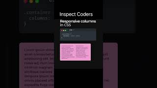 "Create A Responsive Columns Layout In Css " #csstutorial #cssshorts #css3 #csslearn #cssproperty