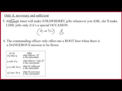 2.1 Answers for Symbolizing only if and necessary and sufficient conditions