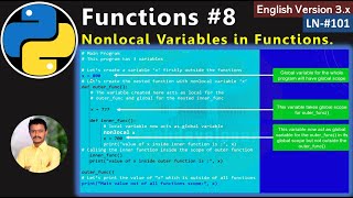 How NonLocal Variables Work in Functions in Python | 'Nonlocal' keyword in Functions #coding #python