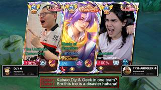 WHEN GLOBAL LANCELOT PLAYS TRIO WITH DJY & TRYHARDGEEK! THIS HAPPENED... (Total Disaster! 🤣) -MLBB