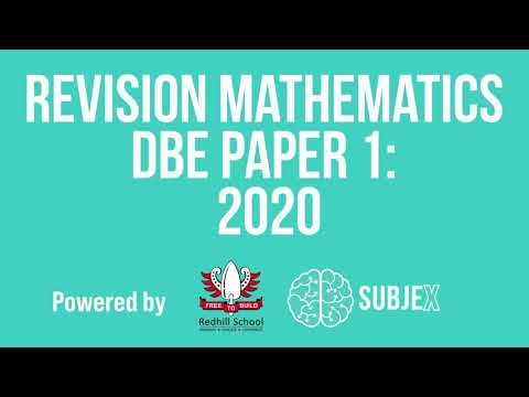 Question 5.4 Matric Mathematics 2020 Exam Revision DBE