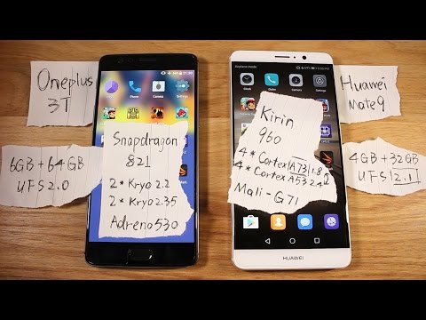 Snapdragon821 VS Kirin960! Oneplus 3T VS Huawei Mate 9 Speed Test