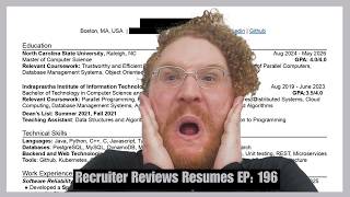 What a GARBAGE Software Engineer Resume Looks Like | Recruiter Reviews Resumes EP 196