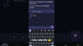 Day-47 Learn to use the border property in your webpage. #webcoding #coding #new #shorts #like#share