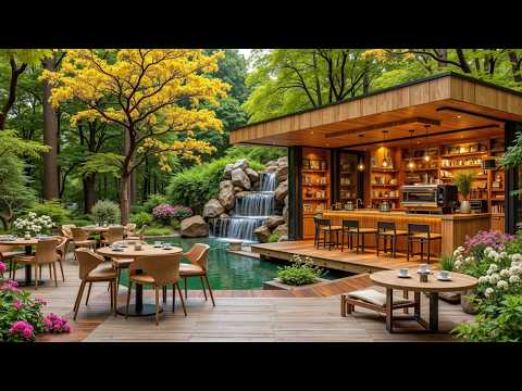 Spring Jazz Vibes Forest Coffee Shop Relaxing Cafe Ambiance Smooth Jazz