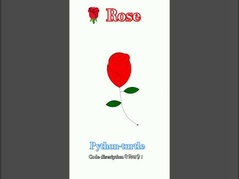 🌹Python animation:Rose Design with Python Turtle #pythonturtle #ytshorts #viral#html#coding#codelife