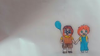 طريقه رسم شخصيات كرتون. 🌍❤ __How to draw cartoon characters UP