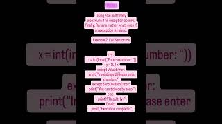 "Python Try, Except, Else & Finally 🐍 | Full Exception Handling Structure Explained"