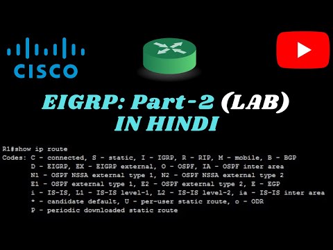 EIGRP (Enhanced Interior Gateway Routing Protocol) Configuration in Hindi !!!Cisco Packet Tracer...