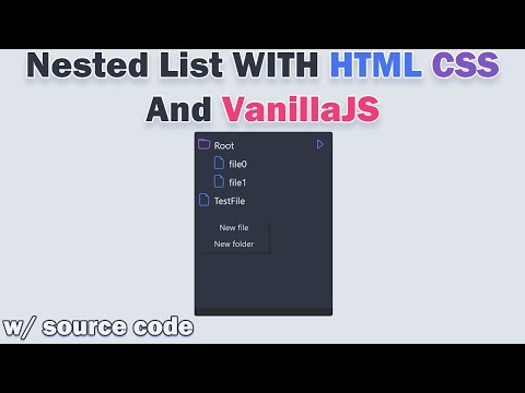 HTML Nested List With CSS and Vanilla Javascript With Source Code