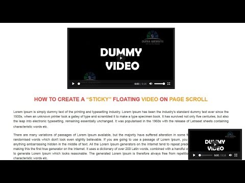How to Create a Sticky Floating Video on Page Scroll