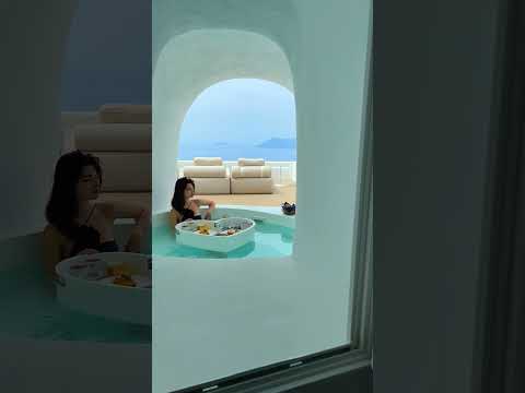 Imagine waking up like this in Santorini! #shorts #santorini
