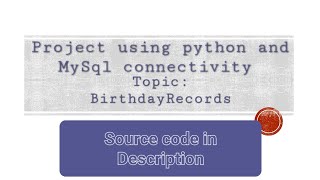 Project using python and MySql connectivity for class 12 cs