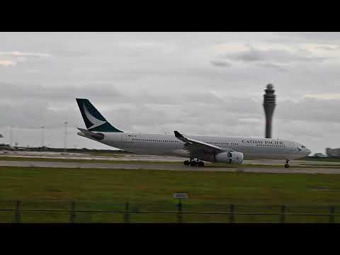 "Cathay Pacific | Smooth Landing and Powerful Takeoff" #aviation #automobile #planespotting #kti