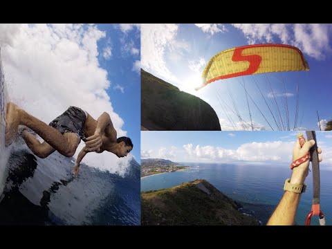 Paragliding and Surfing around the island | 4K