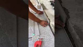 Perfect Stair Tile Alignment! #tiling #construction #tools