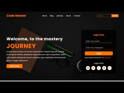 How to create website with login form using HTML & CSS