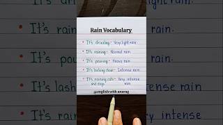 Rain Vocabulary 🔥👨‍🏫 #english #grammar #education #learning