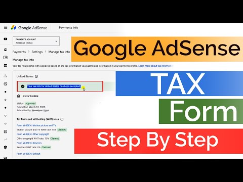 Google AdSense TAX form | Step by Step #youtube #google #adsense