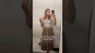 Trying on vintage wedding dresses at the thrift store!