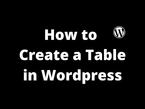 How to Create a Table in Wordpress without Plugin!
