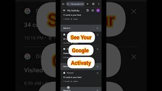 How to See Your Google Activity 🔍📊 | Track Your Search & App History #Shorts #privacyfirst  #tech