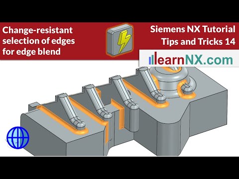 Change-resistant selection of edges for edge blend | Siemens NX Tutorial