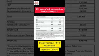 DM 1 salary private Bank 🎉 deputy manager 1 CTC - #youtubeshorts #careeradvisor24 #shortsfeed #reels