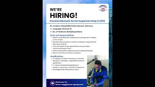 We’re #Hiring || Position: Precision Mechanic for the Suspension Shop (m/f/d)