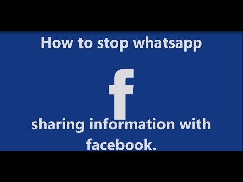 How to stop whatsapp sharing information with facebook