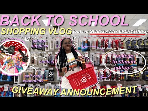 Back to School Shopping 2024 + GIVEAWAY | College Freshman | supplies, clothes, self care items