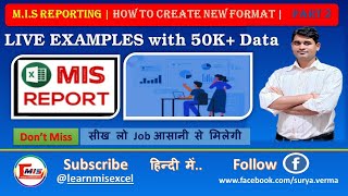 Excel - MIS Report | How to Create New Format MIS Report in Excel | Basic to Advanced Reporting | P2