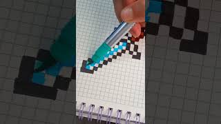 Pixel art ideas. Diamond sword ⚔️. #art #painting #pixel #pixelart #minecraft #sword