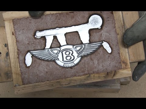 Sand Casting a Custom Bentley Sign From Scrap Aluminum.