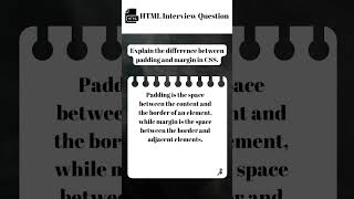 #019 Explain the difference between padding and margin in CSS  #html  Interview Question